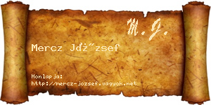 Mercz József névjegykártya